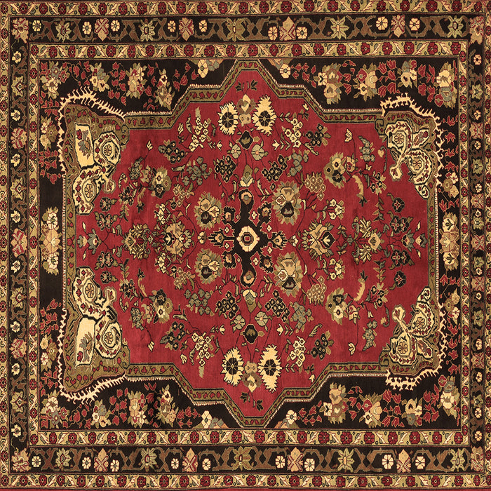 Square Persian Brown Traditional Rug, tr2152brn