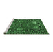 Sideview of Machine Washable Persian Emerald Green Traditional Area Rugs, wshtr2152emgrn