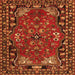 Round Machine Washable Persian Orange Traditional Area Rugs, wshtr2152org