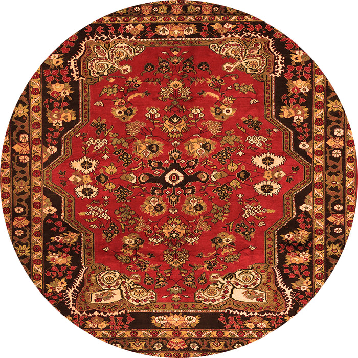 Machine Washable Persian Orange Traditional Area Rugs, wshtr2152org