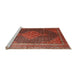 Sideview of Machine Washable Traditional Sunrise Orange Rug, wshtr2153