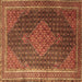 Square Persian Brown Traditional Rug, tr2153brn