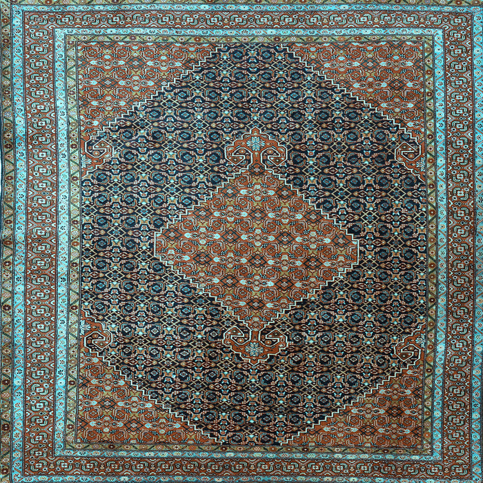 Square Machine Washable Persian Light Blue Traditional Rug, wshtr2153lblu