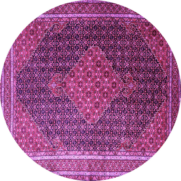 Round Machine Washable Persian Purple Traditional Area Rugs, wshtr2153pur