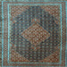 Square Persian Light Blue Traditional Rug, tr2153lblu