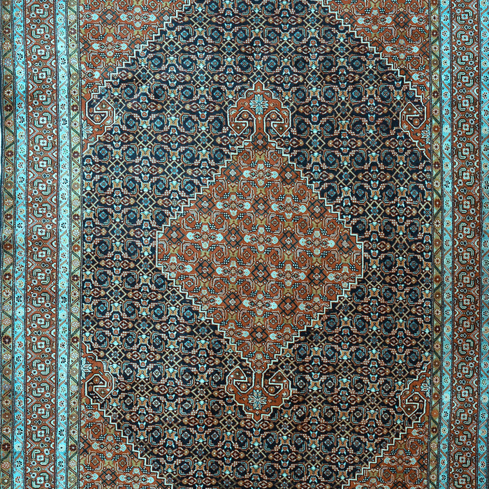 Machine Washable Persian Light Blue Traditional Rug, wshtr2153lblu