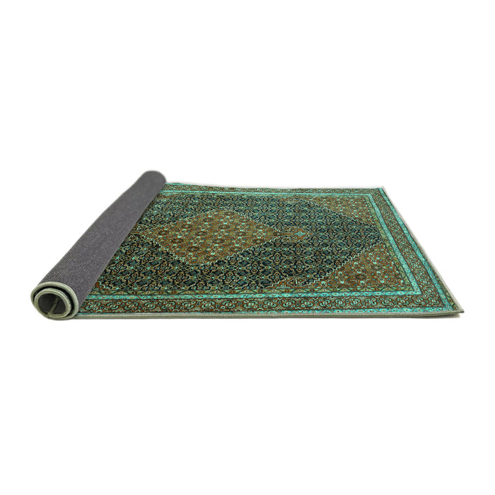 Sideview of Persian Turquoise Traditional Rug, tr2153turq