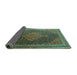 Sideview of Persian Turquoise Traditional Rug, tr2153turq