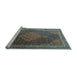 Sideview of Machine Washable Persian Light Blue Traditional Rug, wshtr2153lblu