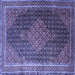 Square Persian Blue Traditional Rug, tr2153blu