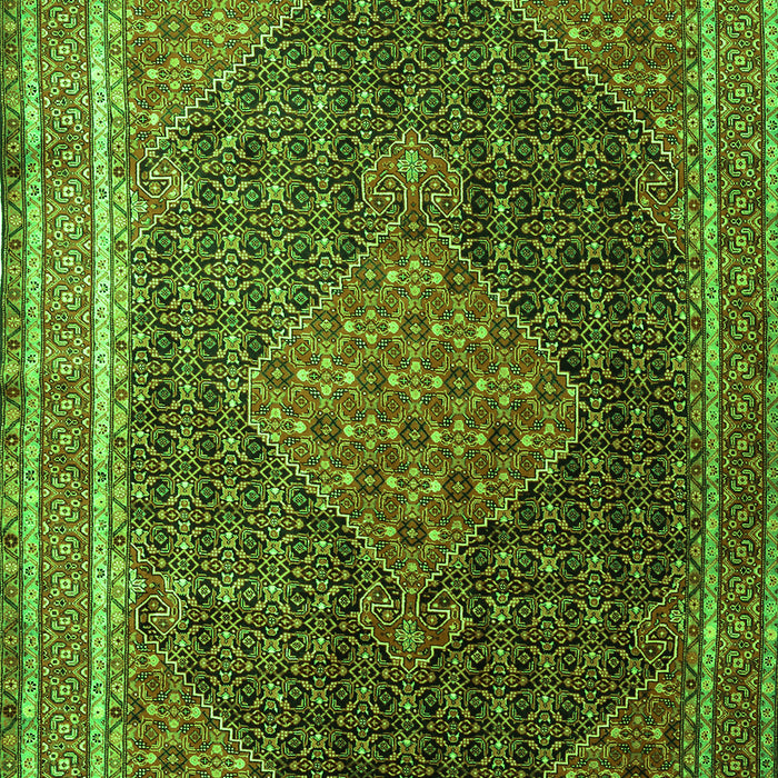 Serging Thickness of Machine Washable Persian Green Traditional Area Rugs, wshtr2153grn
