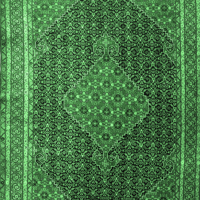 Machine Washable Persian Emerald Green Traditional Area Rugs, wshtr2153emgrn