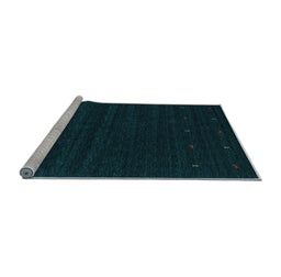 Sideview of Machine Washable Persian Light Blue Traditional Rug, wshtr2154lblu