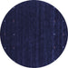 Round Persian Blue Traditional Rug, tr2154blu