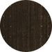 Round Persian Brown Traditional Rug, tr2154brn