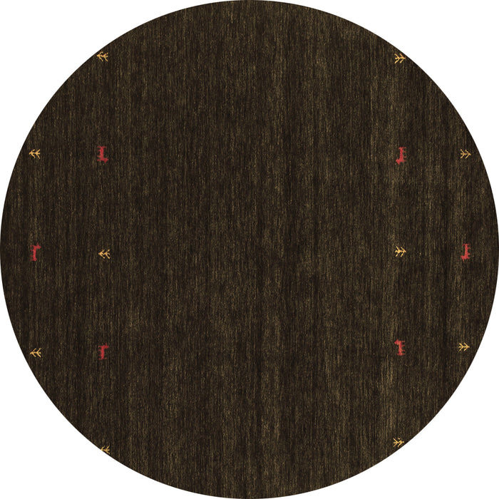 Round Machine Washable Persian Brown Traditional Rug, wshtr2154brn