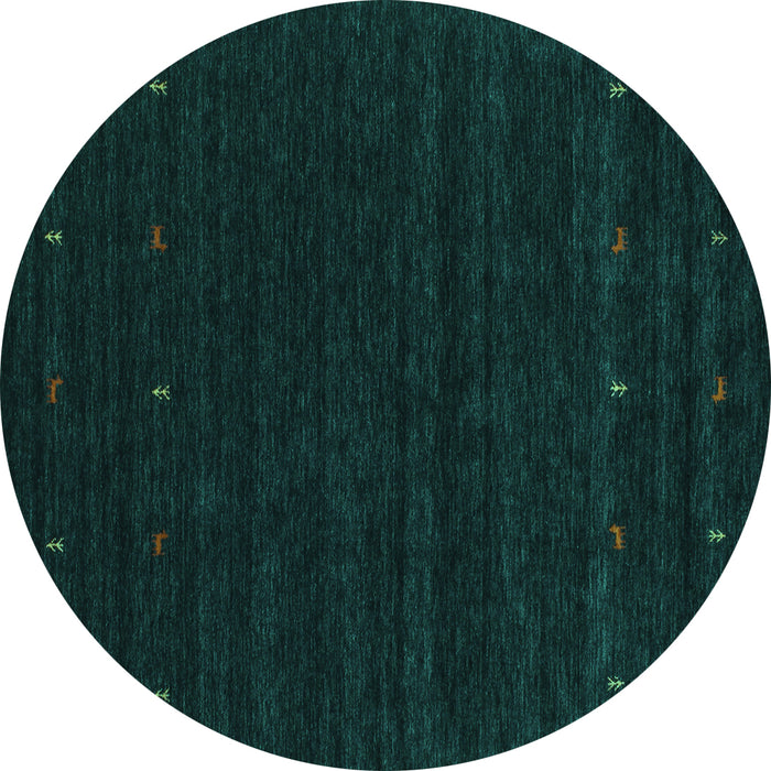 Round Persian Turquoise Traditional Rug, tr2154turq