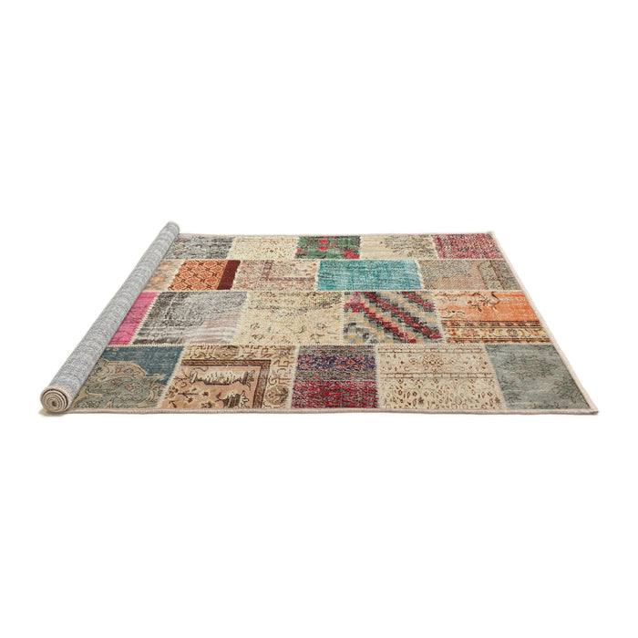 Sideview of Machine Washable Traditional Rust Pink Rug, wshtr2155