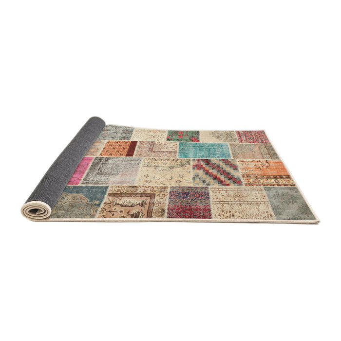 Sideview of Traditional Rust Pink Patchwork Rug, tr2155