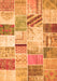 Serging Thickness of Machine Washable Patchwork Orange Transitional Area Rugs, wshtr2155org