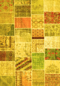 Patchwork Yellow Transitional Rug, tr2155yw