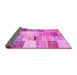 Sideview of Patchwork Pink Transitional Rug, tr2155pnk