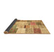 Sideview of Patchwork Brown Transitional Rug, tr2155brn