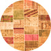 Square Patchwork Orange Transitional Rug, tr2155org