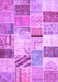 Machine Washable Patchwork Purple Transitional Area Rugs, wshtr2155pur