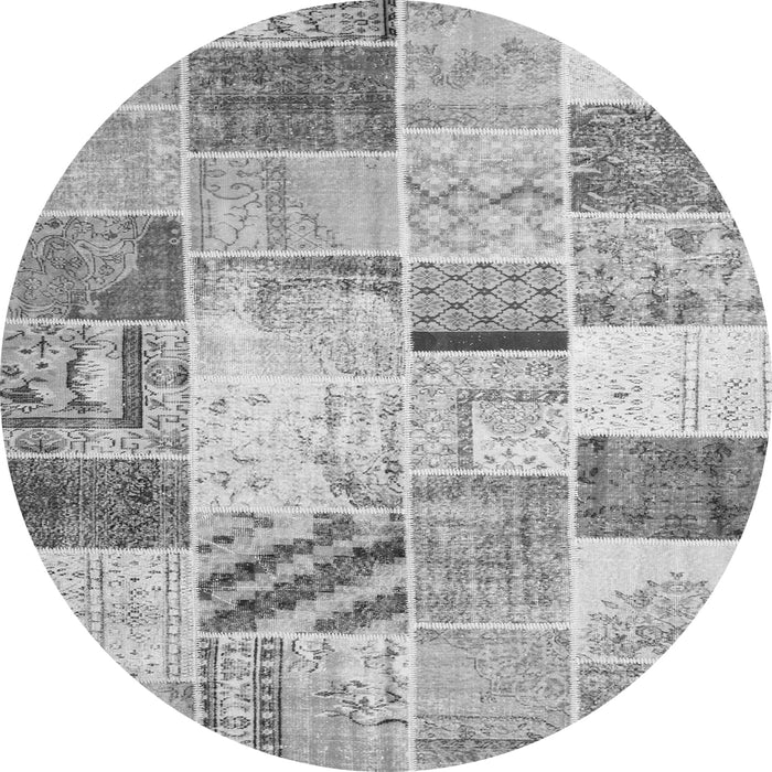 Square Patchwork Gray Transitional Rug, tr2155gry