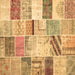 Square Patchwork Brown Transitional Rug, tr2155brn