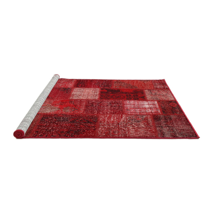 Sideview of Machine Washable Traditional Red Rug, wshtr2156