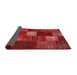 Sideview of Traditional Red Patchwork Rug, tr2156