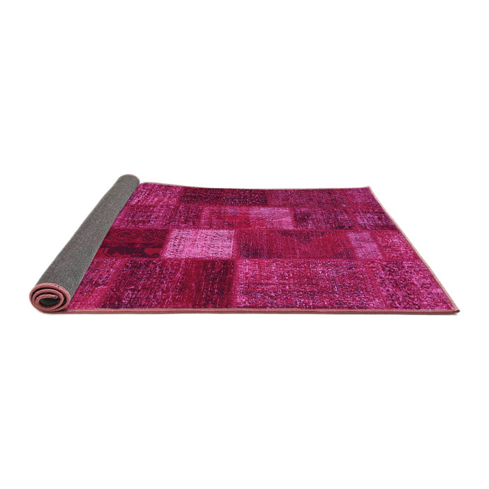 Sideview of Patchwork Pink Transitional Rug, tr2156pnk