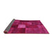 Sideview of Patchwork Pink Transitional Rug, tr2156pnk