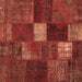 Square Patchwork Brown Transitional Rug, tr2156brn