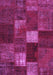 Machine Washable Patchwork Purple Transitional Area Rugs, wshtr2156pur