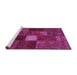 Sideview of Machine Washable Patchwork Purple Transitional Area Rugs, wshtr2156pur