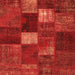 Serging Thickness of Patchwork Orange Transitional Rug, tr2156org