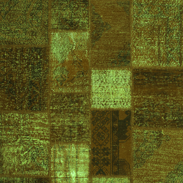 Patchwork Green Transitional Rug, tr2156grn