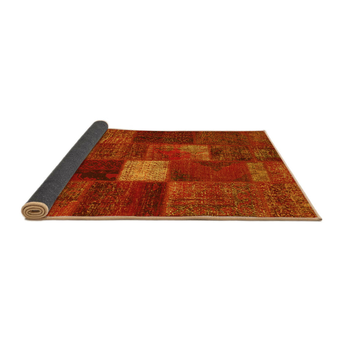 Sideview of Patchwork Yellow Transitional Rug, tr2156yw