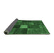 Sideview of Patchwork Emerald Green Transitional Rug, tr2156emgrn