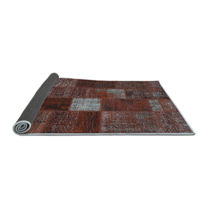Sideview of Patchwork Light Blue Transitional Rug, tr2156lblu