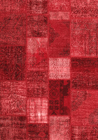 Patchwork Red Transitional Rug, tr2156red