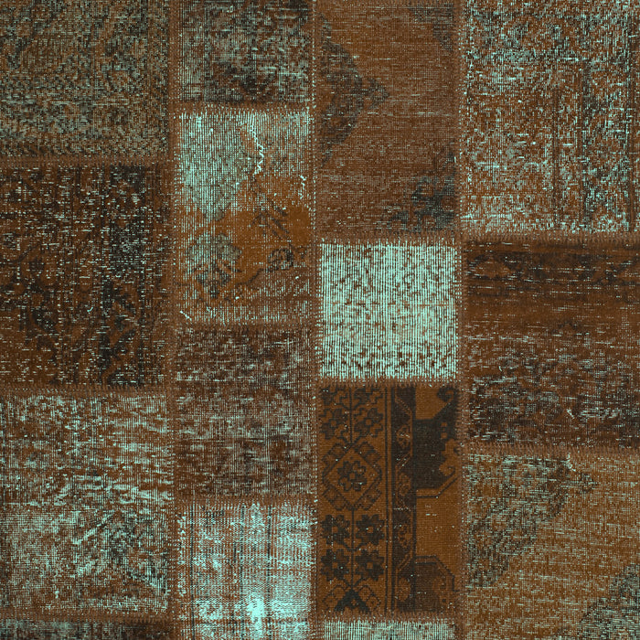 Patchwork Turquoise Transitional Rug, tr2156turq