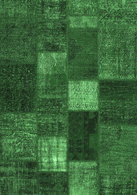 Patchwork Emerald Green Transitional Rug, tr2156emgrn