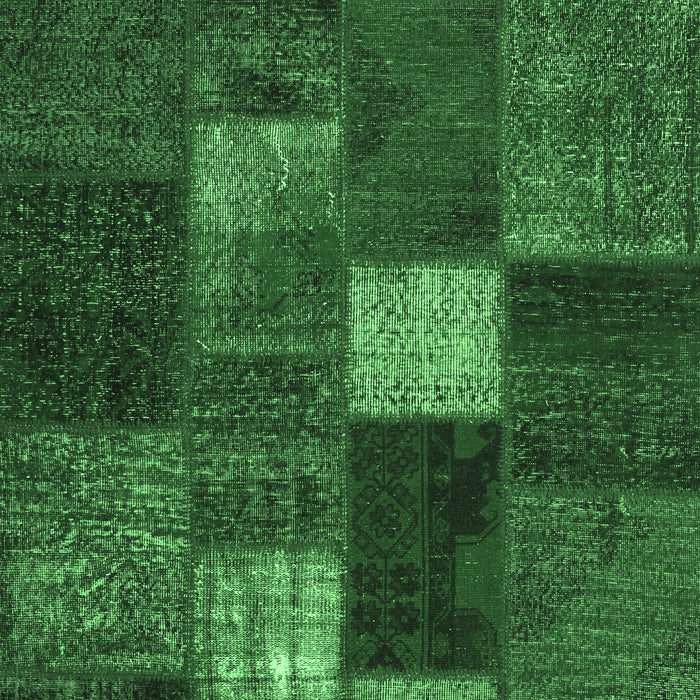 Patchwork Emerald Green Transitional Rug, tr2156emgrn