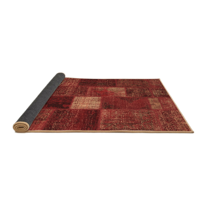 Sideview of Patchwork Brown Transitional Rug, tr2156brn