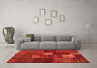 Machine Washable Patchwork Orange Transitional Area Rugs in a Living Room, wshtr2156org