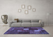 Machine Washable Patchwork Blue Transitional Rug in a Living Room, wshtr2156blu